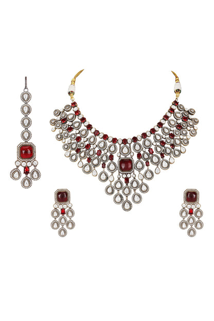 Polki Stone Necklace & Earring Set 