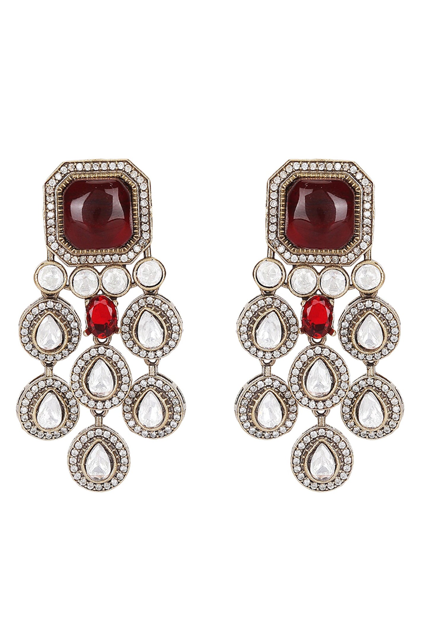 Polki Stone Necklace & Earring Set 