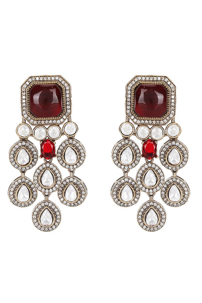 Polki Stone Necklace & Earring Set 