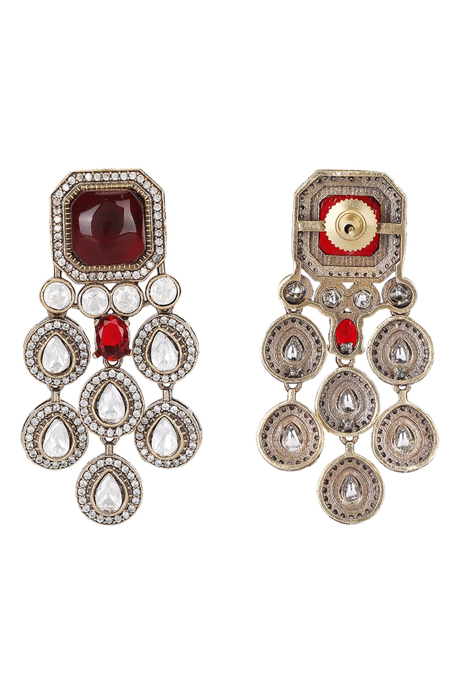 Polki Stone Necklace & Earring Set 