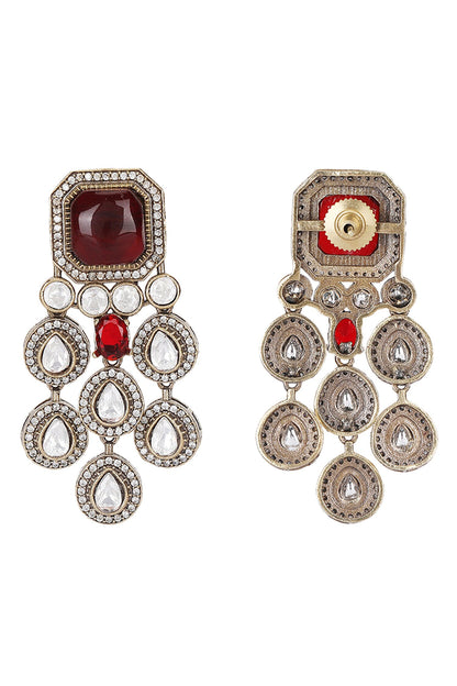 Polki Stone Necklace & Earring Set 