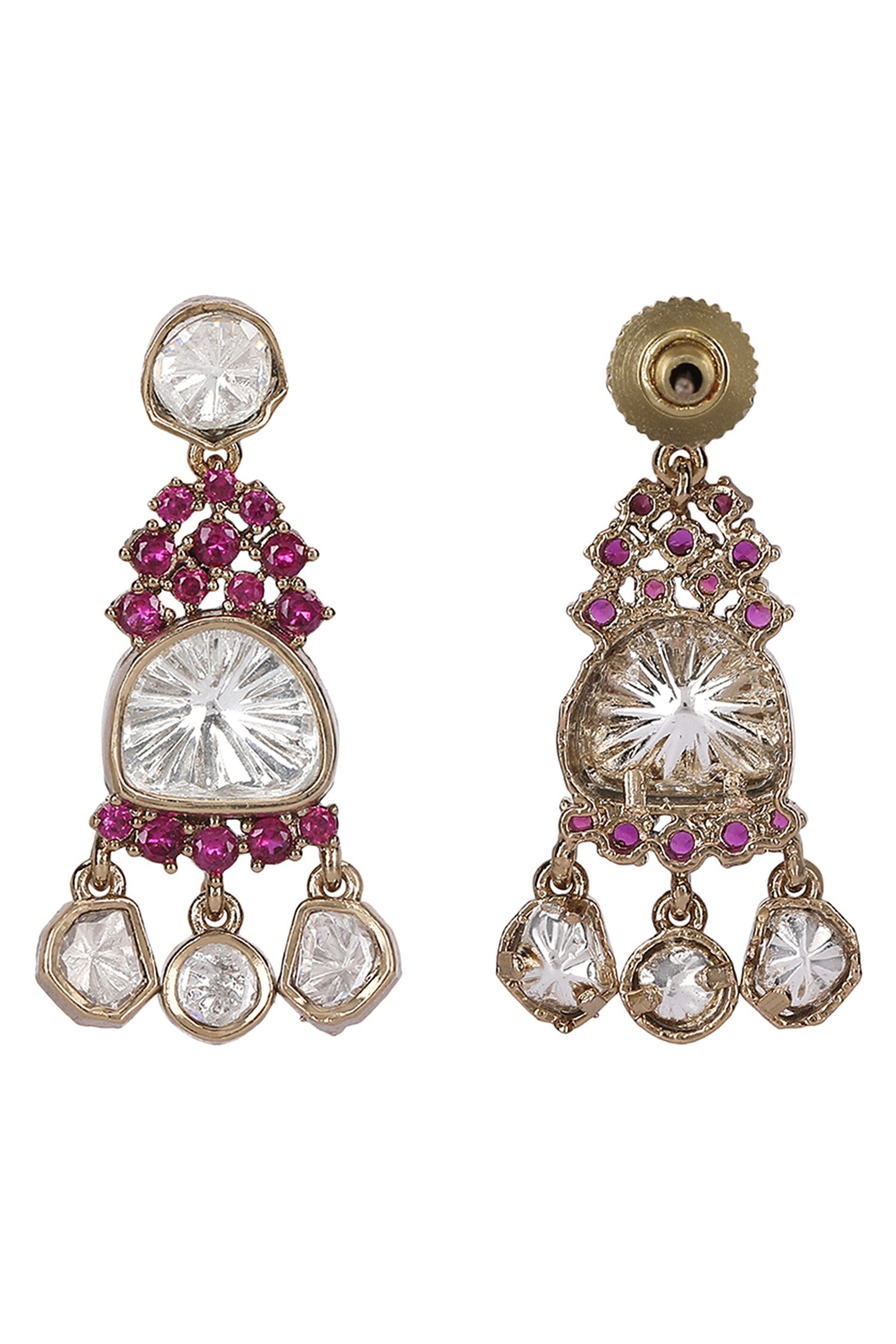 Kundan Ruby Embellished Necklace Set 