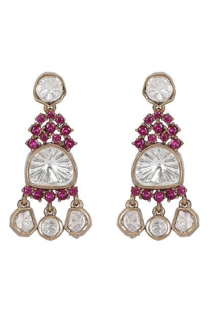 Kundan Ruby Embellished Necklace Set 