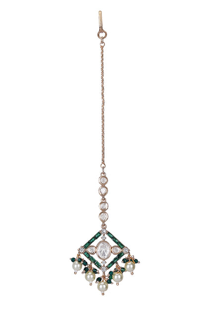 Emerald Polki Kundan Necklace Set 