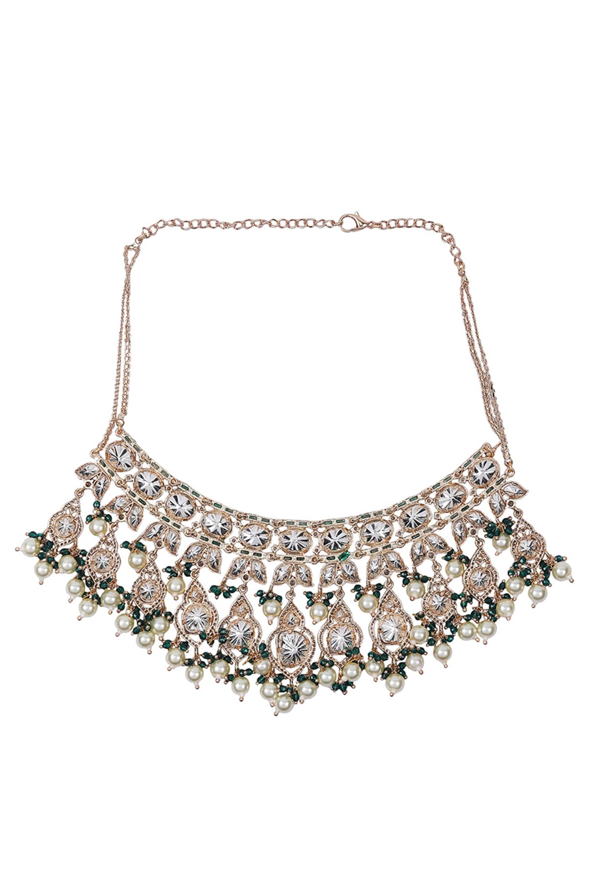Emerald Polki Kundan Necklace Set 