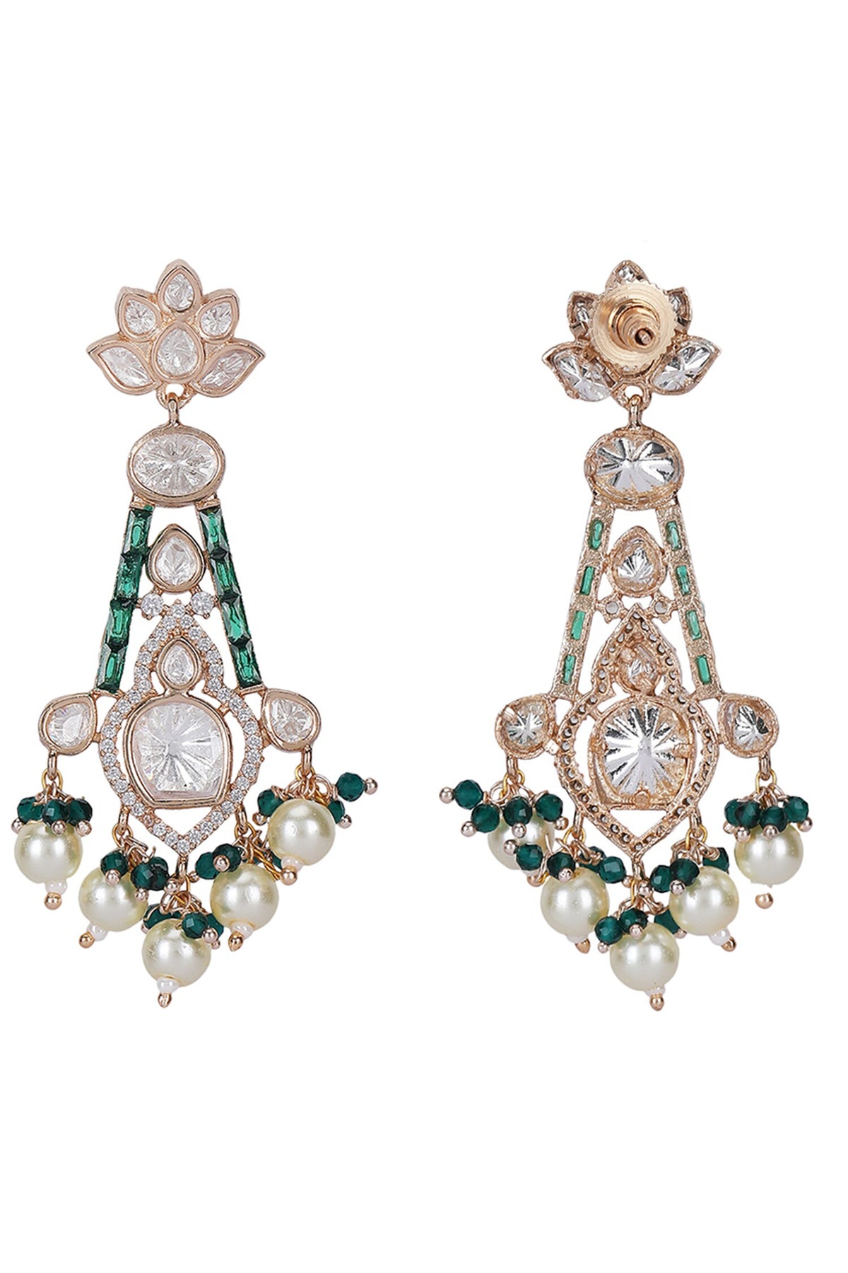 Emerald Polki Kundan Necklace Set 