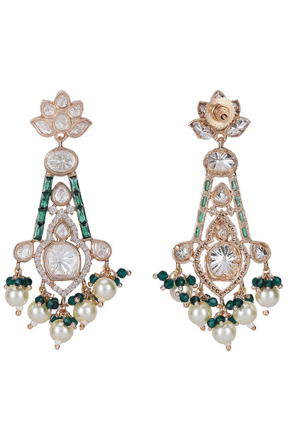 Emerald Polki Kundan Necklace Set 