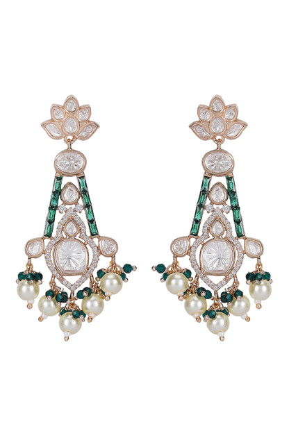 Emerald Polki Kundan Necklace Set 