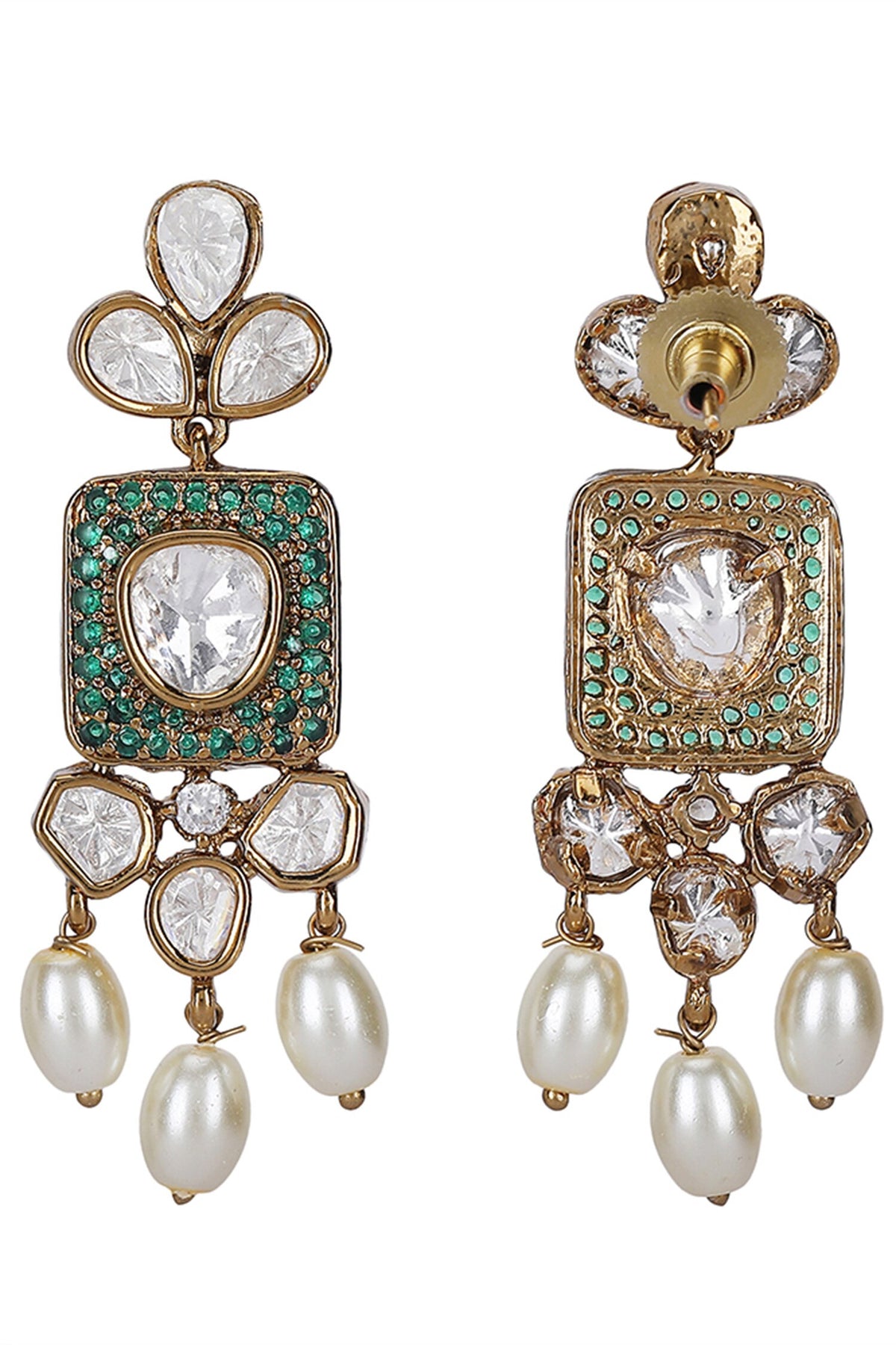 Emerald Polki Stone Choker & Earring Set 