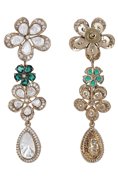 Floral Crystal Pendant Necklace Set 