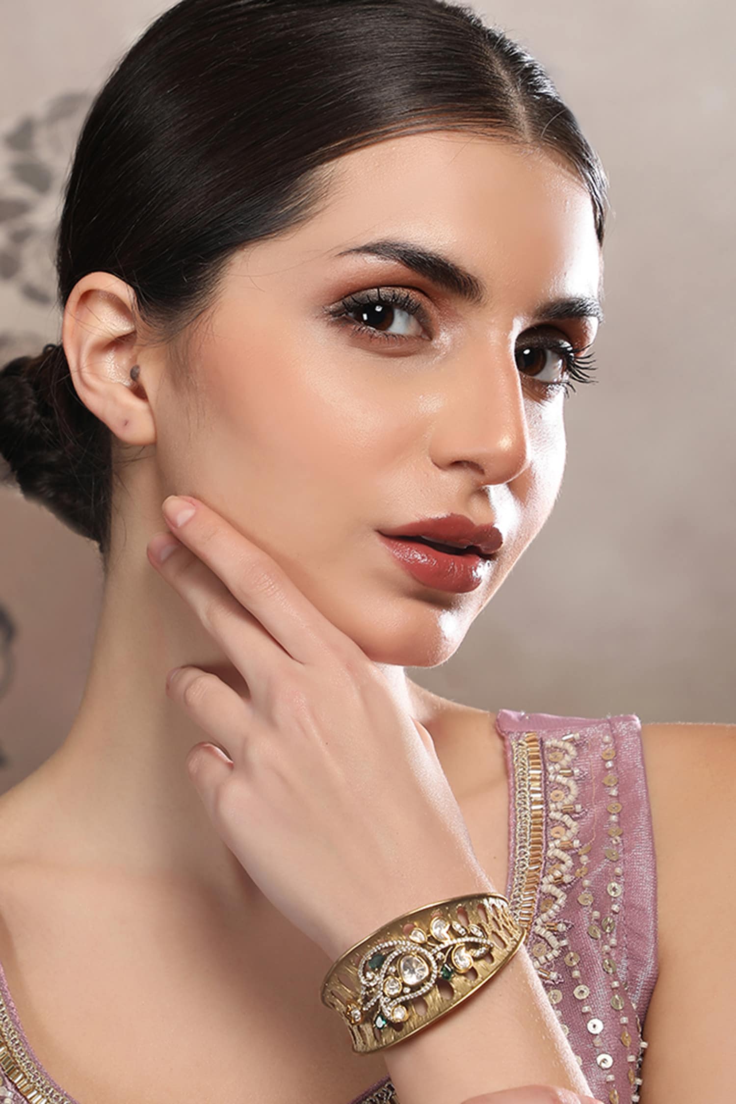 Kundan Embellished Cuff Bracelet 