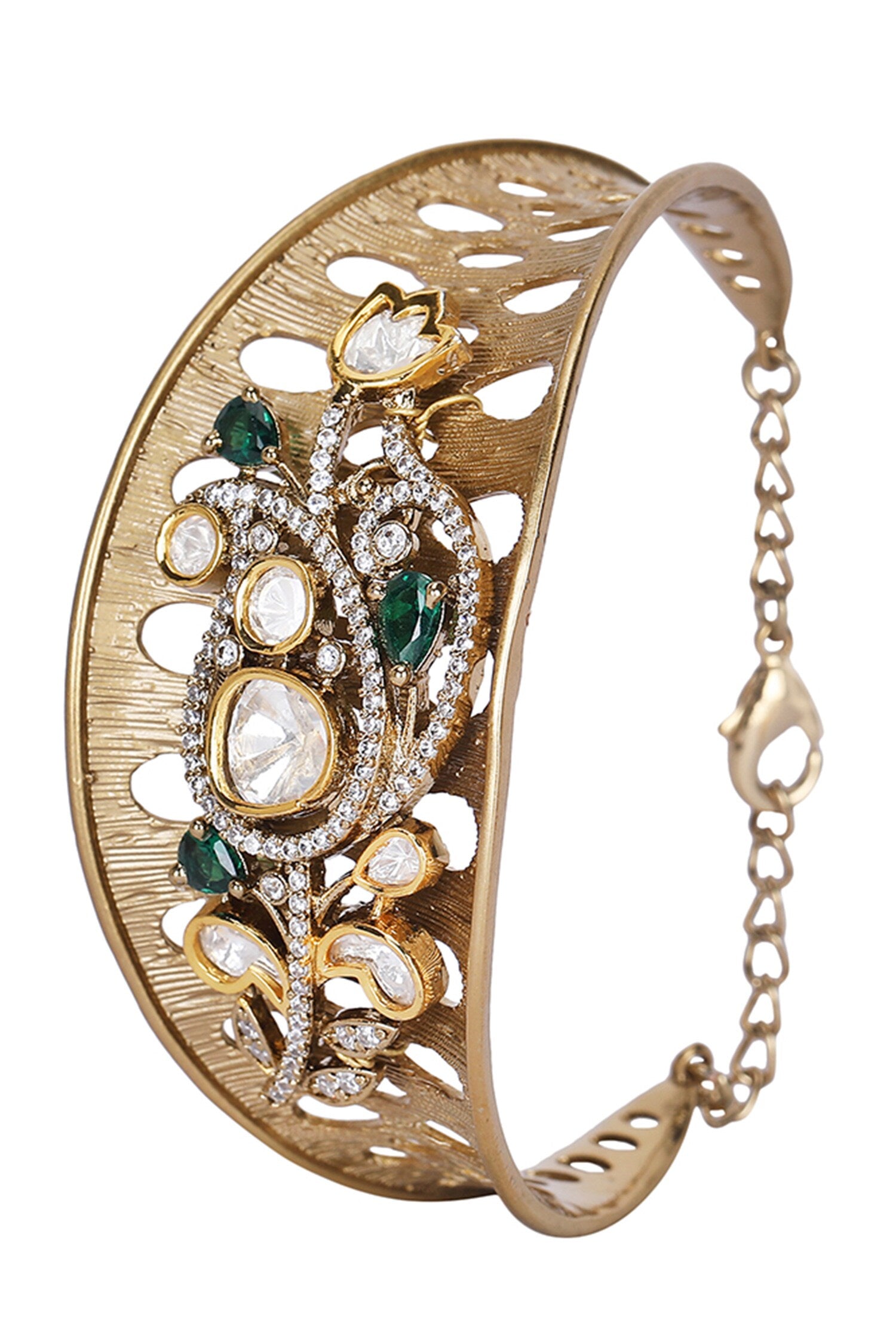 Kundan Embellished Cuff Bracelet 