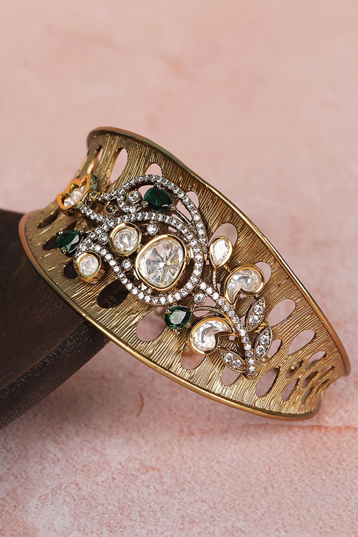Kundan Embellished Cuff Bracelet 