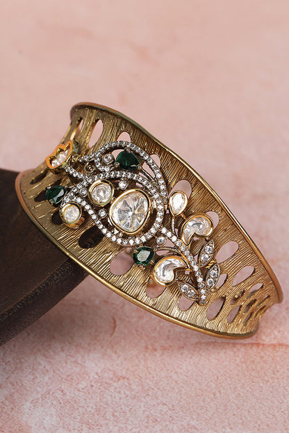 Kundan Embellished Cuff Bracelet 