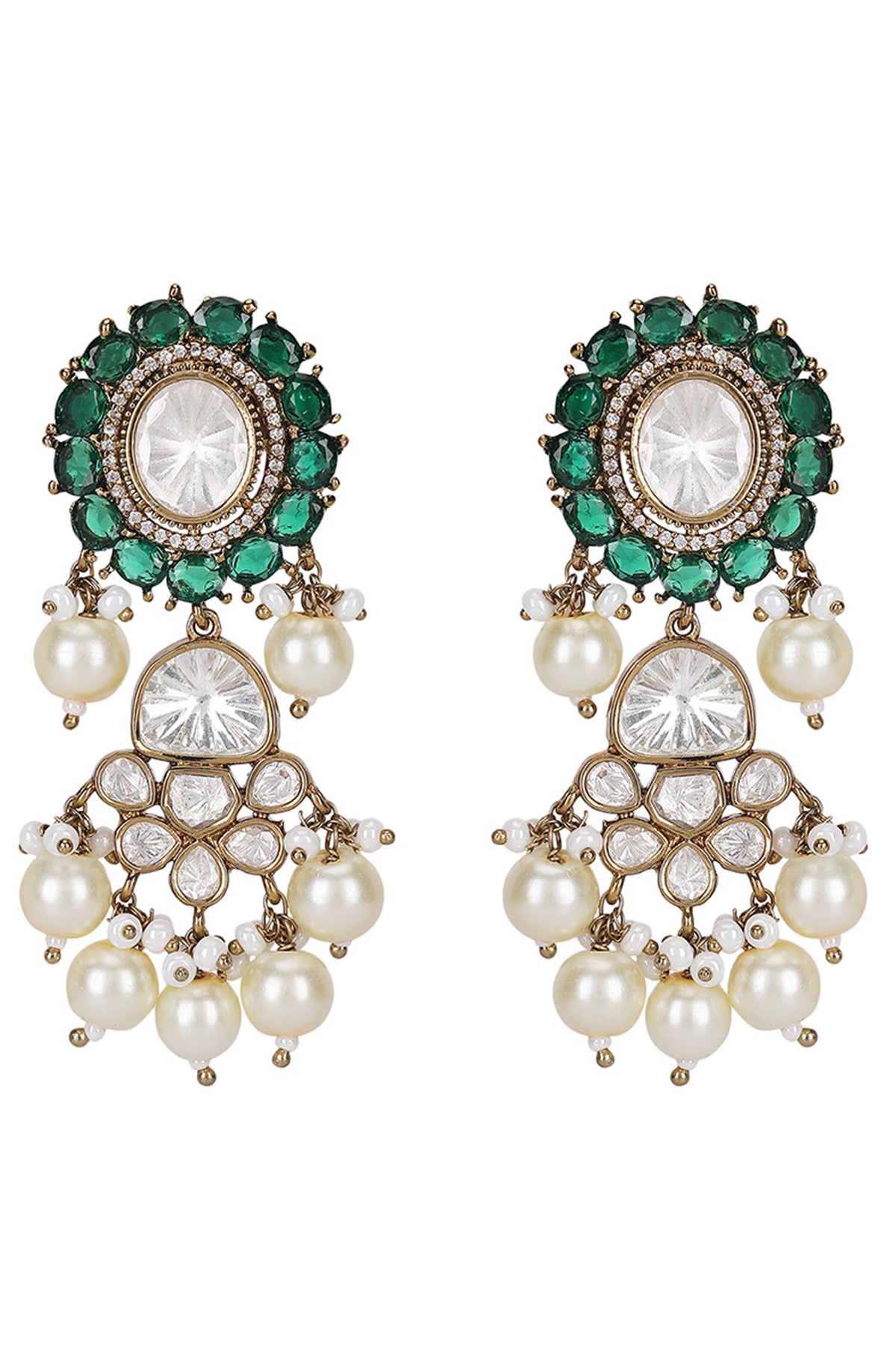 Kundan Pearl Embellished Necklace Set 