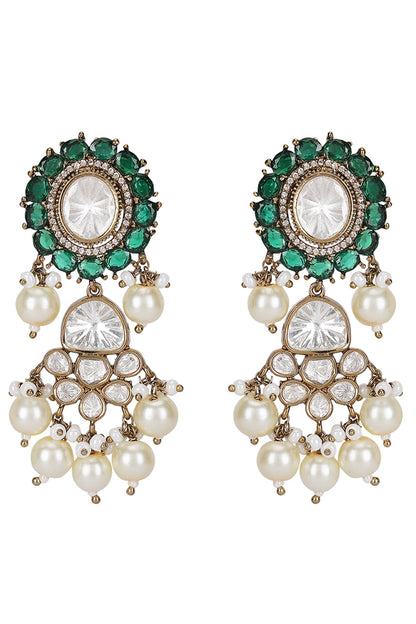 Kundan Pearl Embellished Necklace Set 