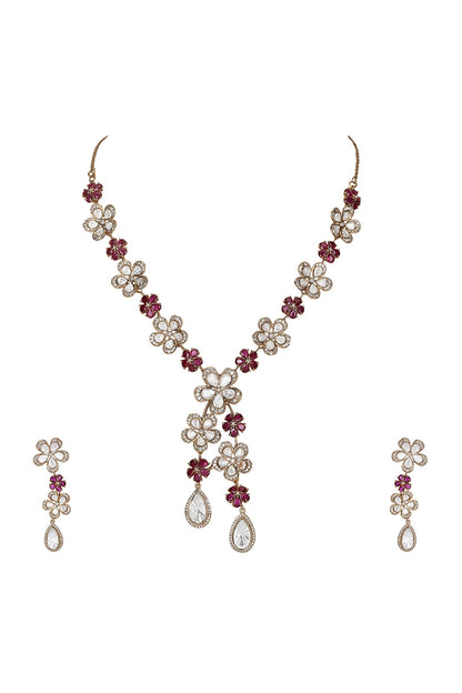 Floral Shaped Pendant Necklace Set 