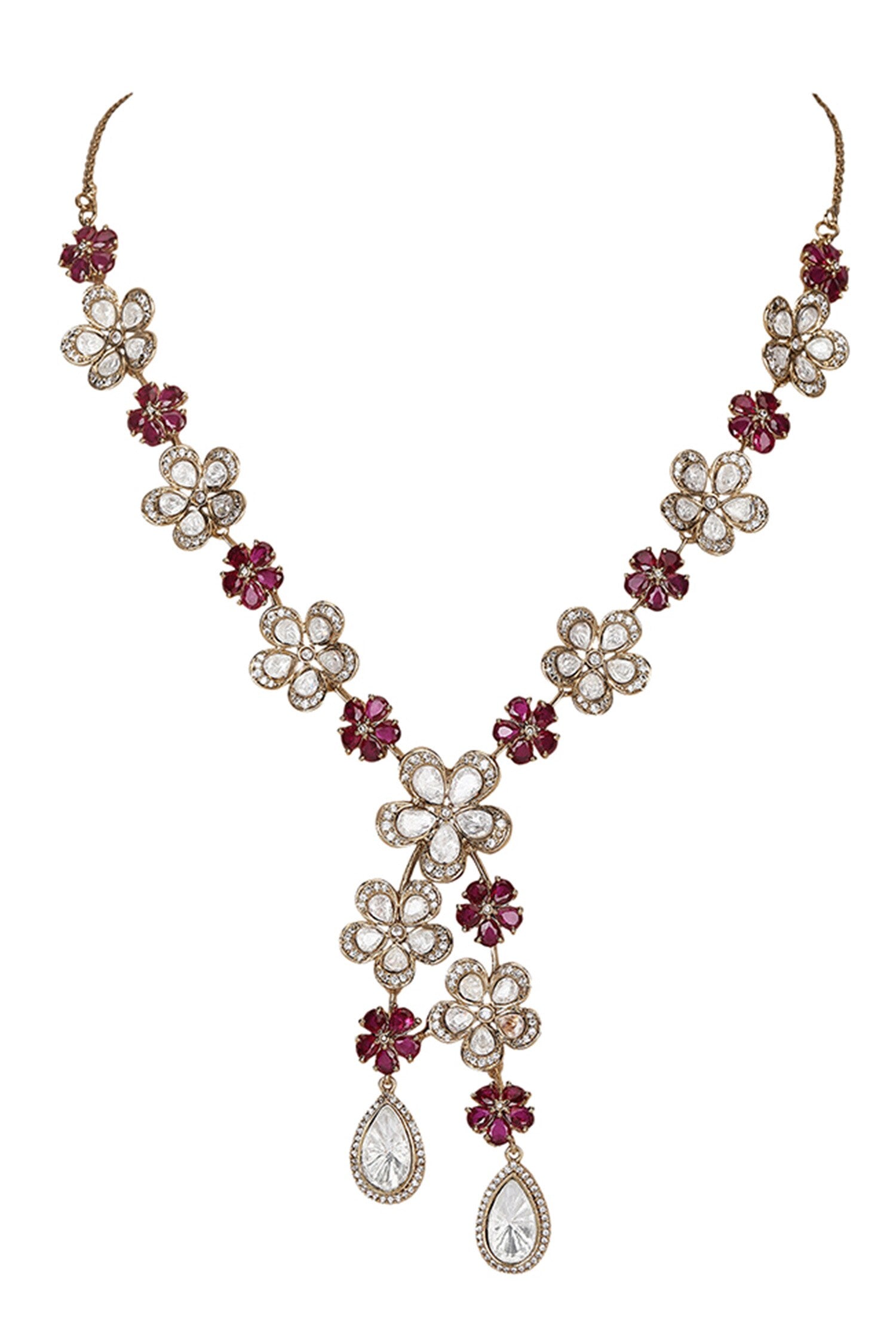 Floral Shaped Pendant Necklace Set 