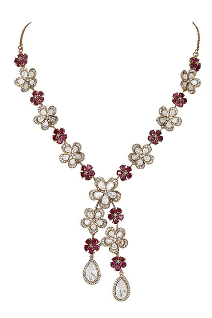 Floral Shaped Pendant Necklace Set 