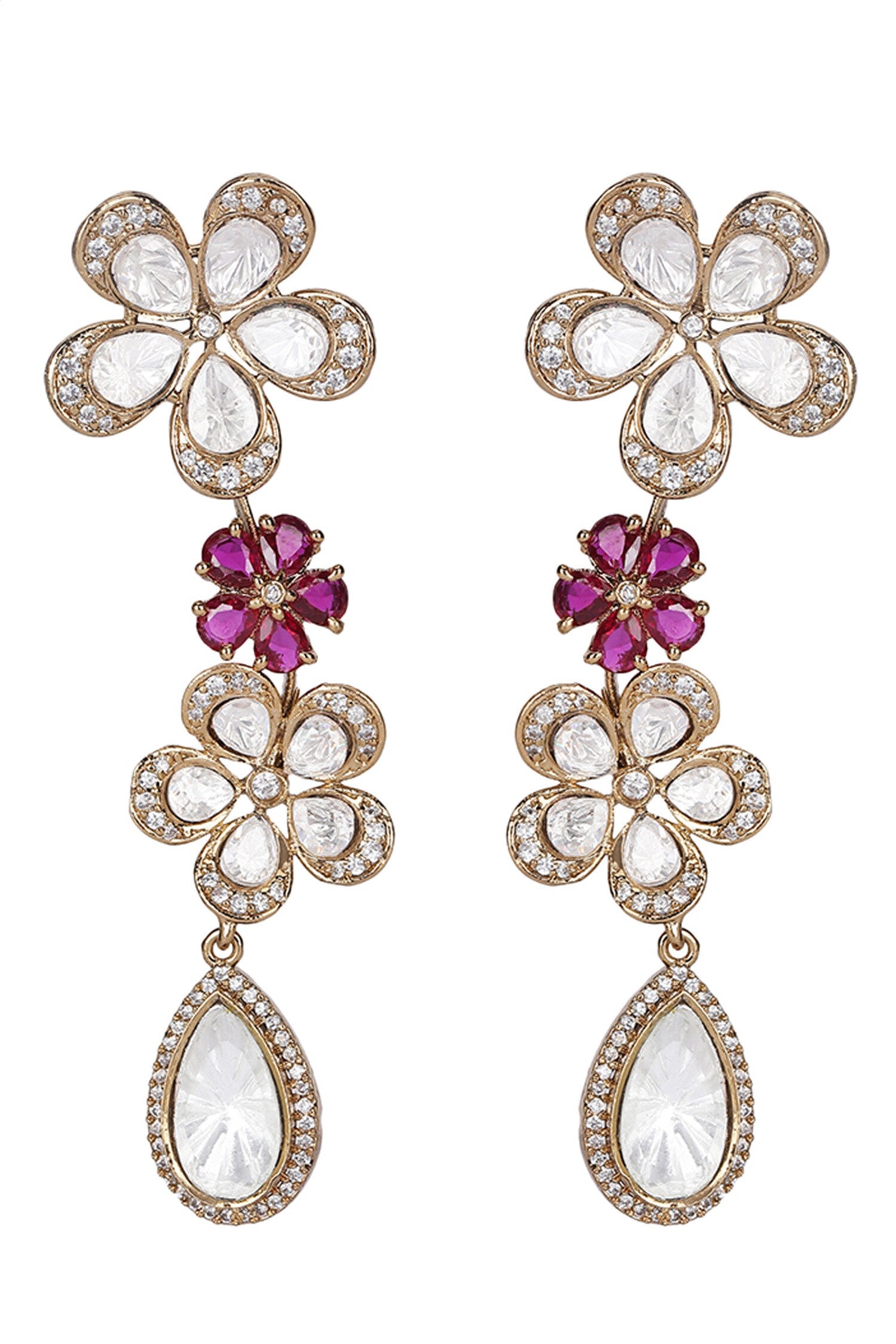 Floral Shaped Pendant Necklace Set 