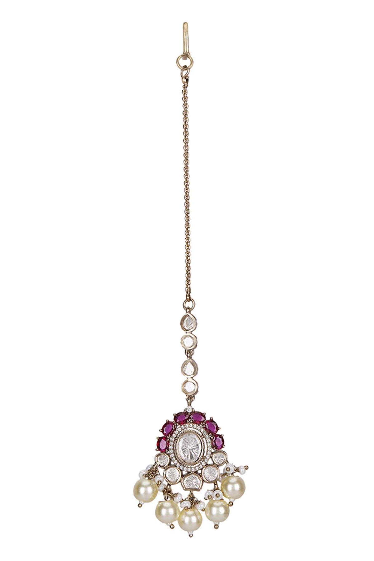 Gold Finish Kundan Necklace Set 