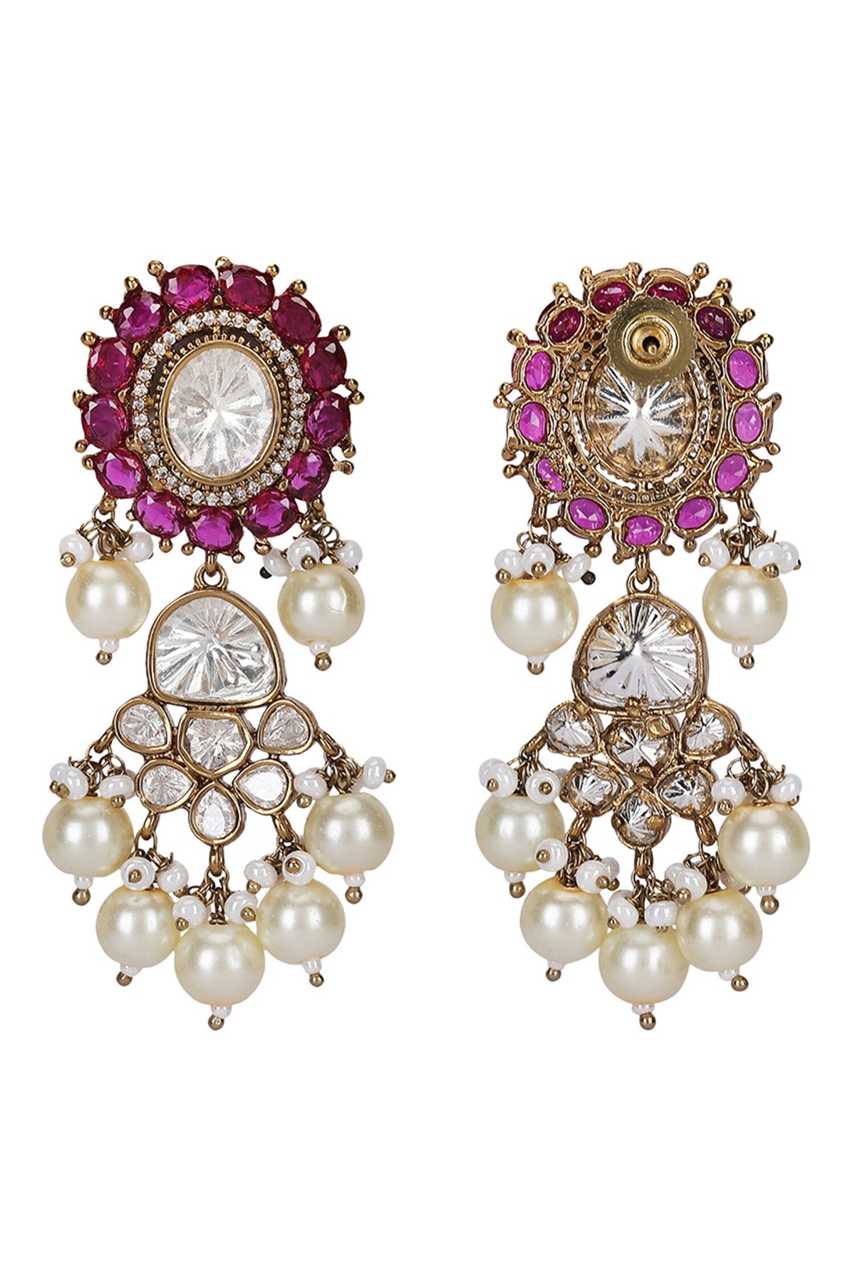 Gold Finish Kundan Necklace Set 