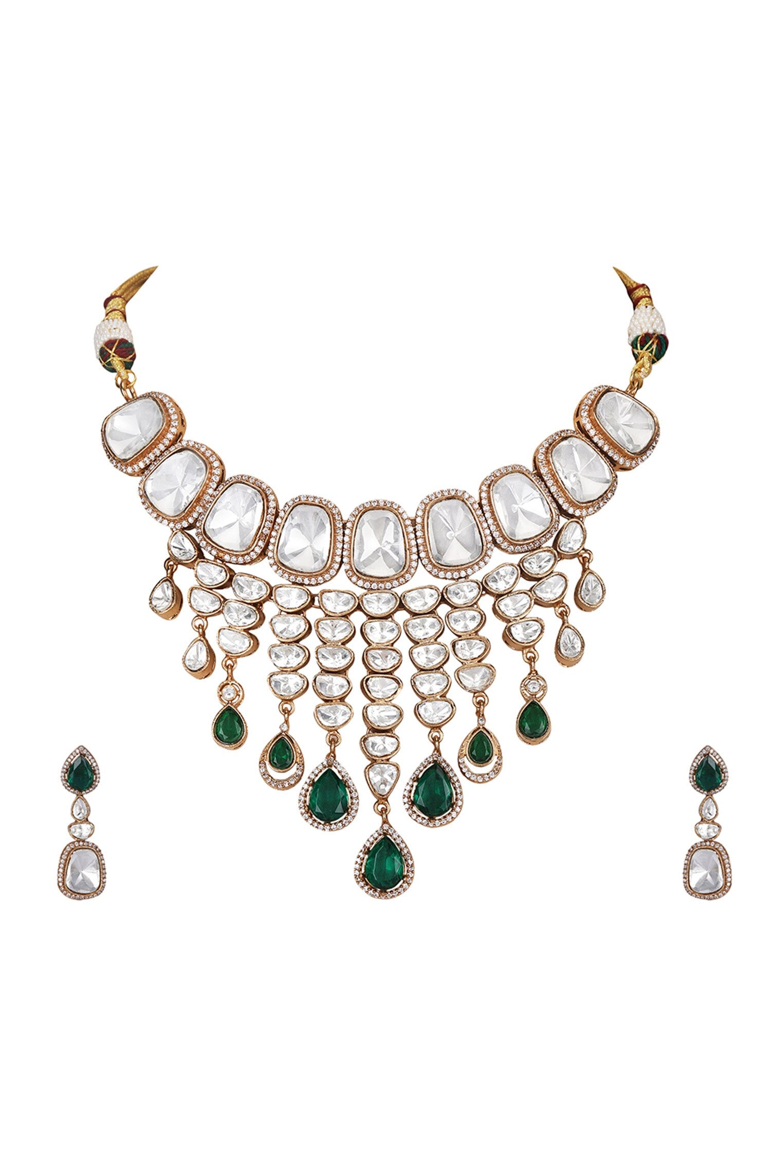 Kundan Stone Embellished Necklace Set 