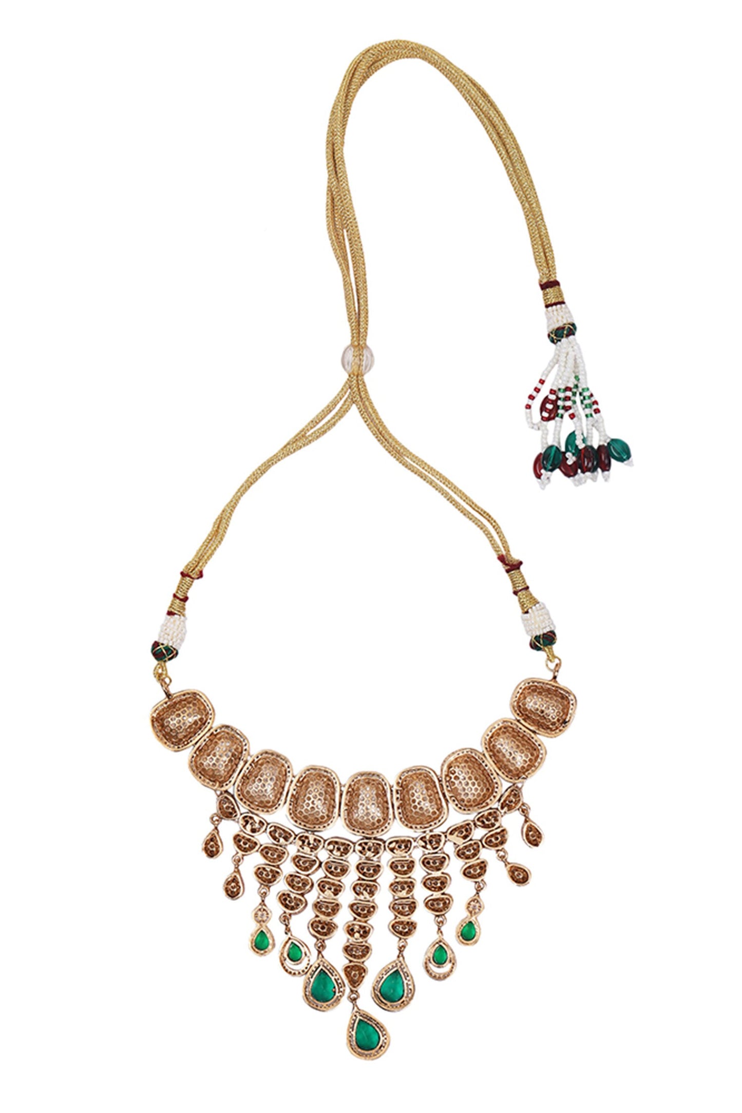 Kundan Stone Embellished Necklace Set 