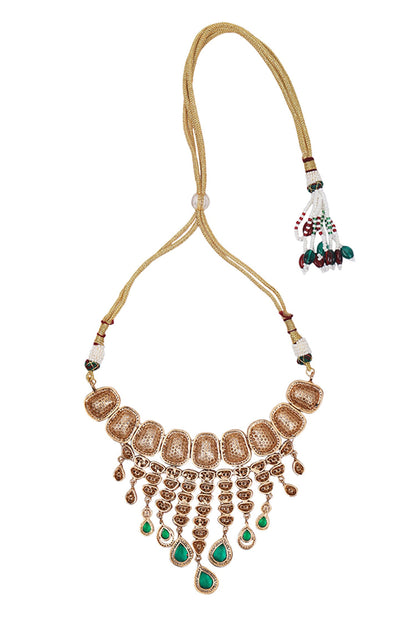 Kundan Stone Embellished Necklace Set 