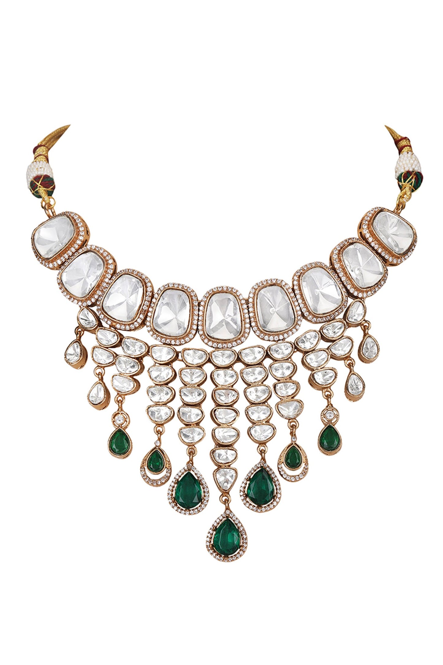Kundan Stone Embellished Necklace Set 