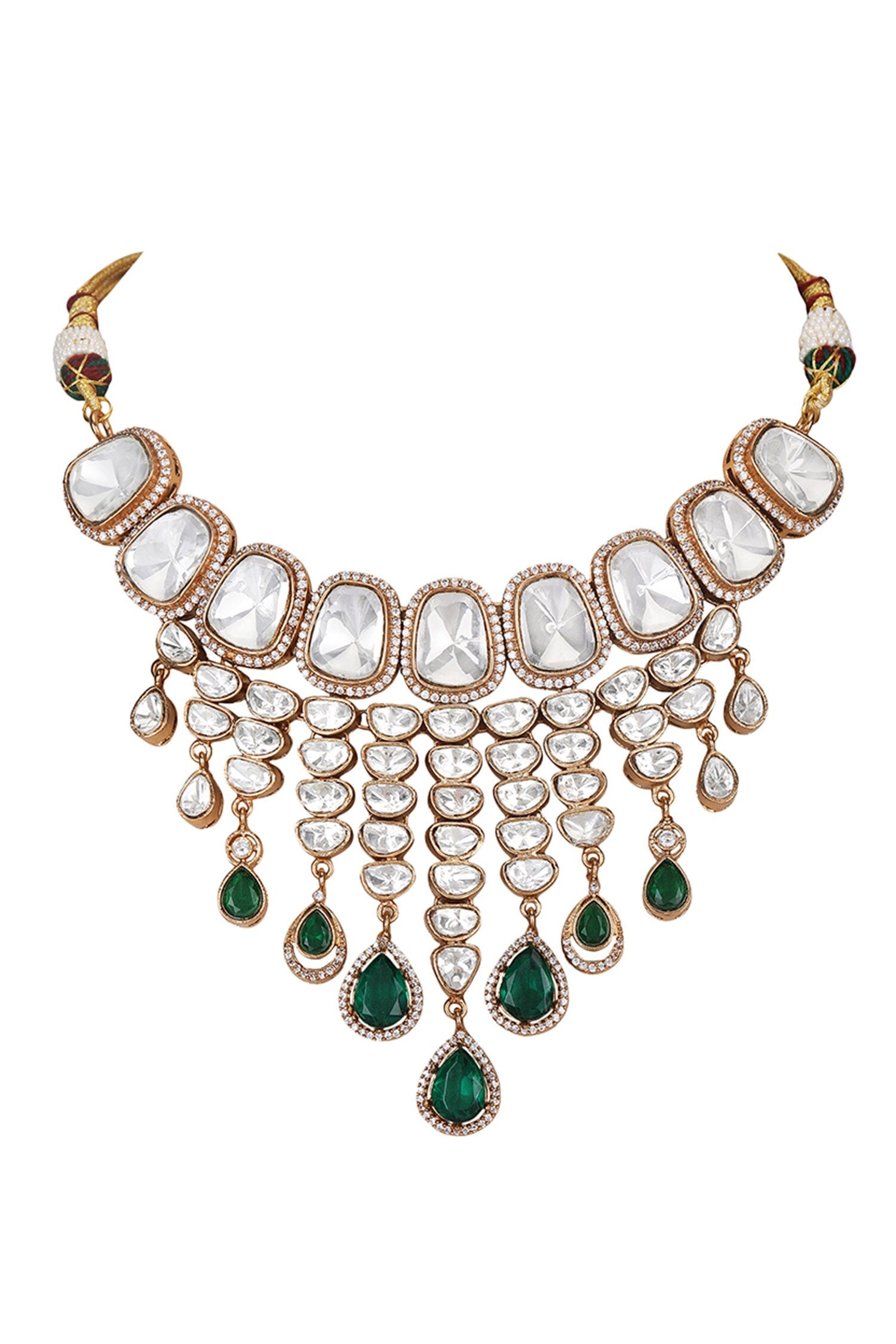 Kundan Stone Embellished Necklace Set 