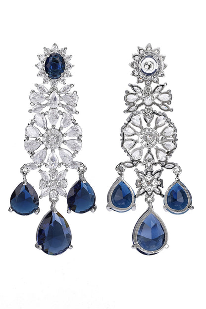 Layered Necklace Set With Sapphire Stones 