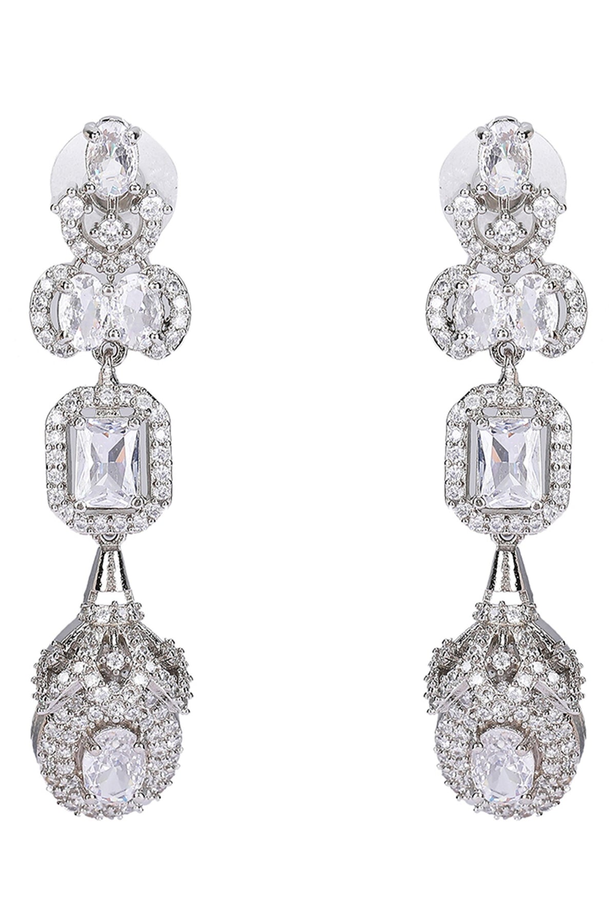 Diamond Stone Embellished Necklace & Earring Set 