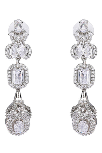 Diamond Stone Embellished Necklace & Earring Set 