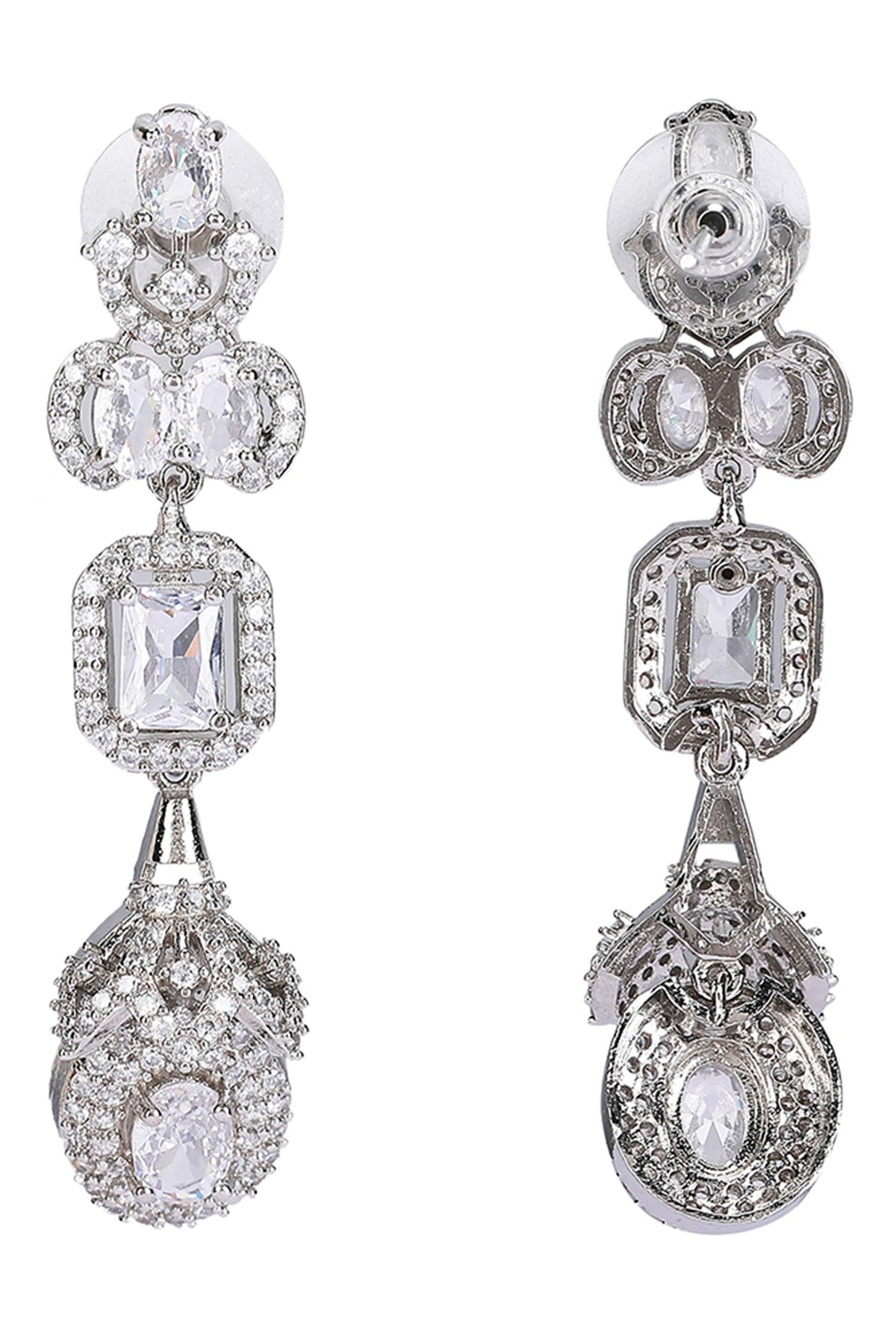 Diamond Stone Embellished Necklace & Earring Set 
