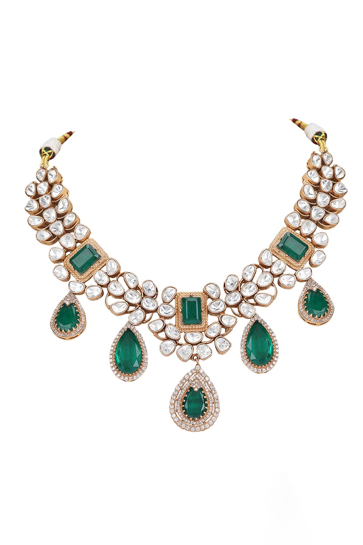 Crystal Kundan Embellished Necklace Set 
