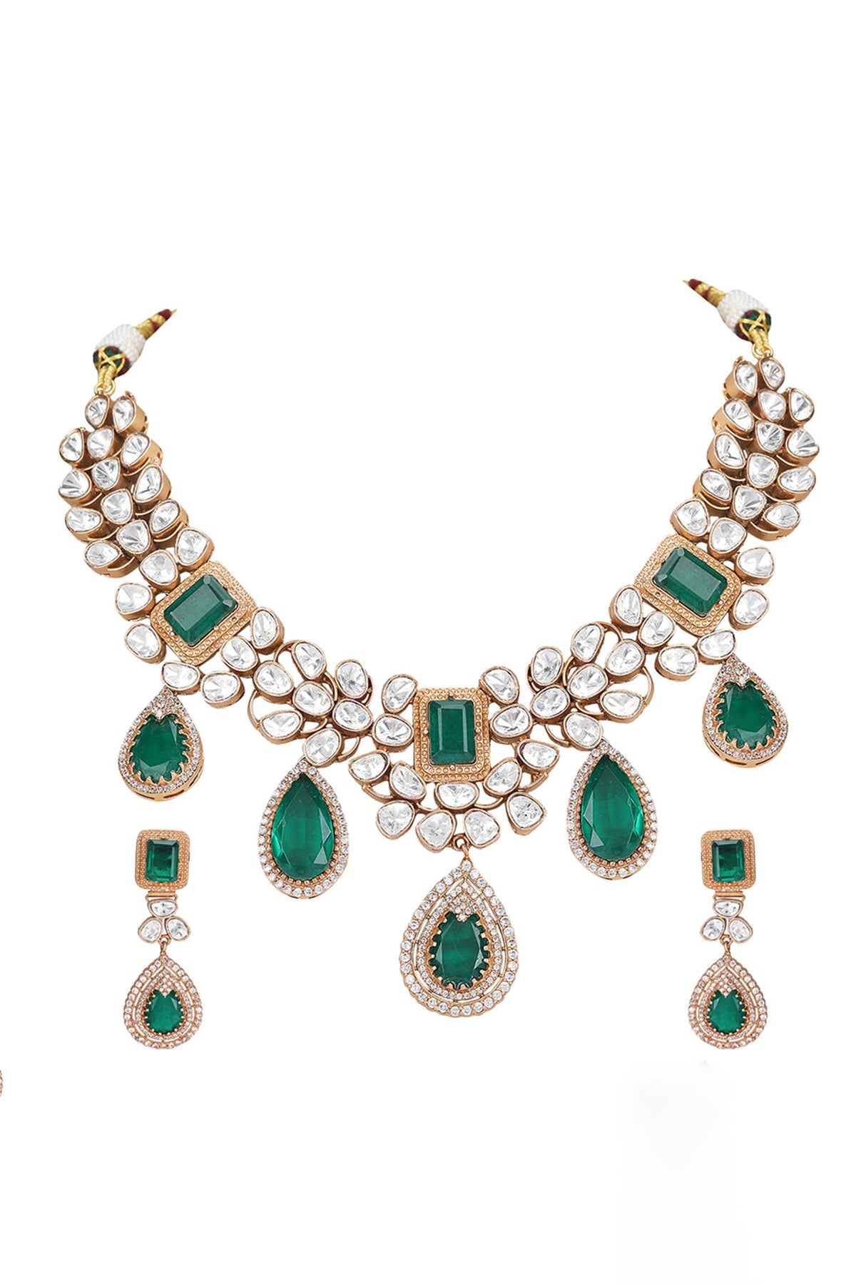 Crystal Kundan Embellished Necklace Set 