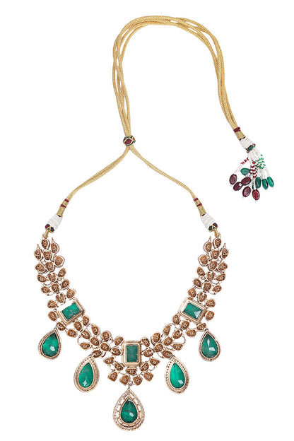 Crystal Kundan Embellished Necklace Set 