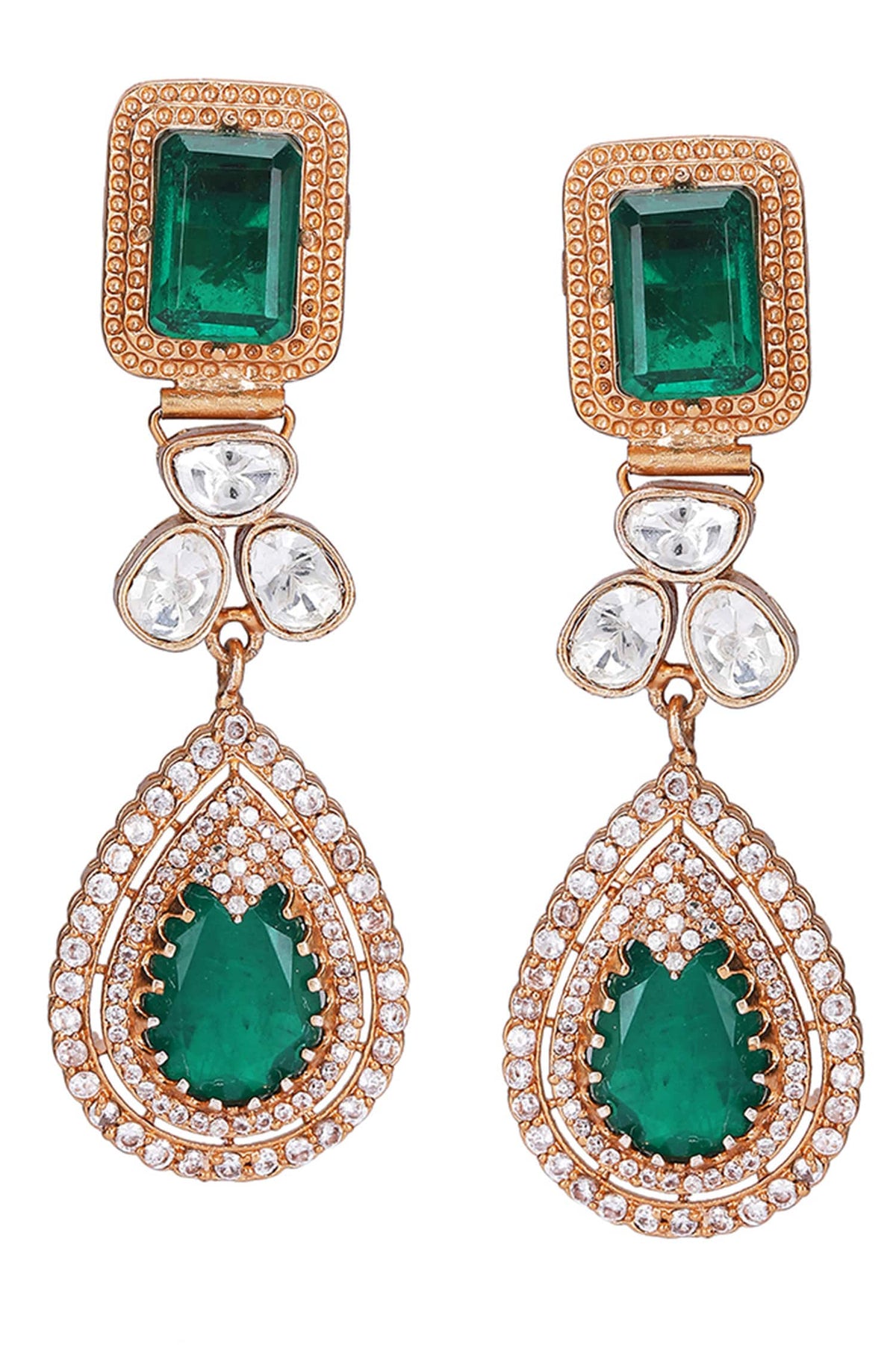 Crystal Kundan Embellished Necklace Set 