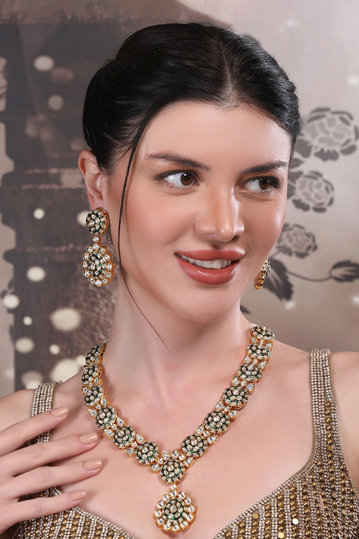 Kundan Floral Necklace Set 