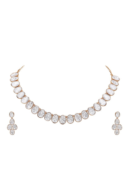 Kundan Embellished Necklace & Earring Set 