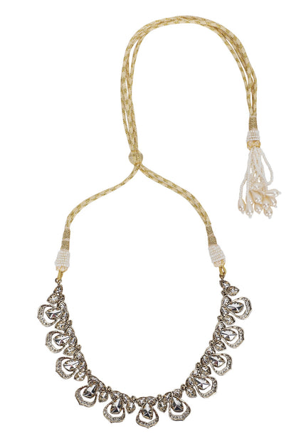 Kundan Embellished Necklace & Earring Set 