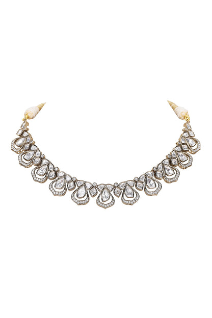 Kundan Embellished Necklace & Earring Set 