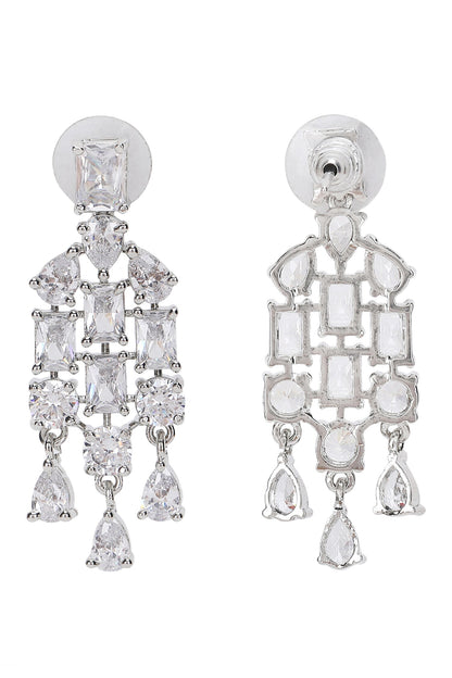 Layered Necklace Set with Faux Diamonds 