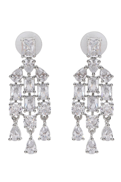 Layered Necklace Set with Faux Diamonds 