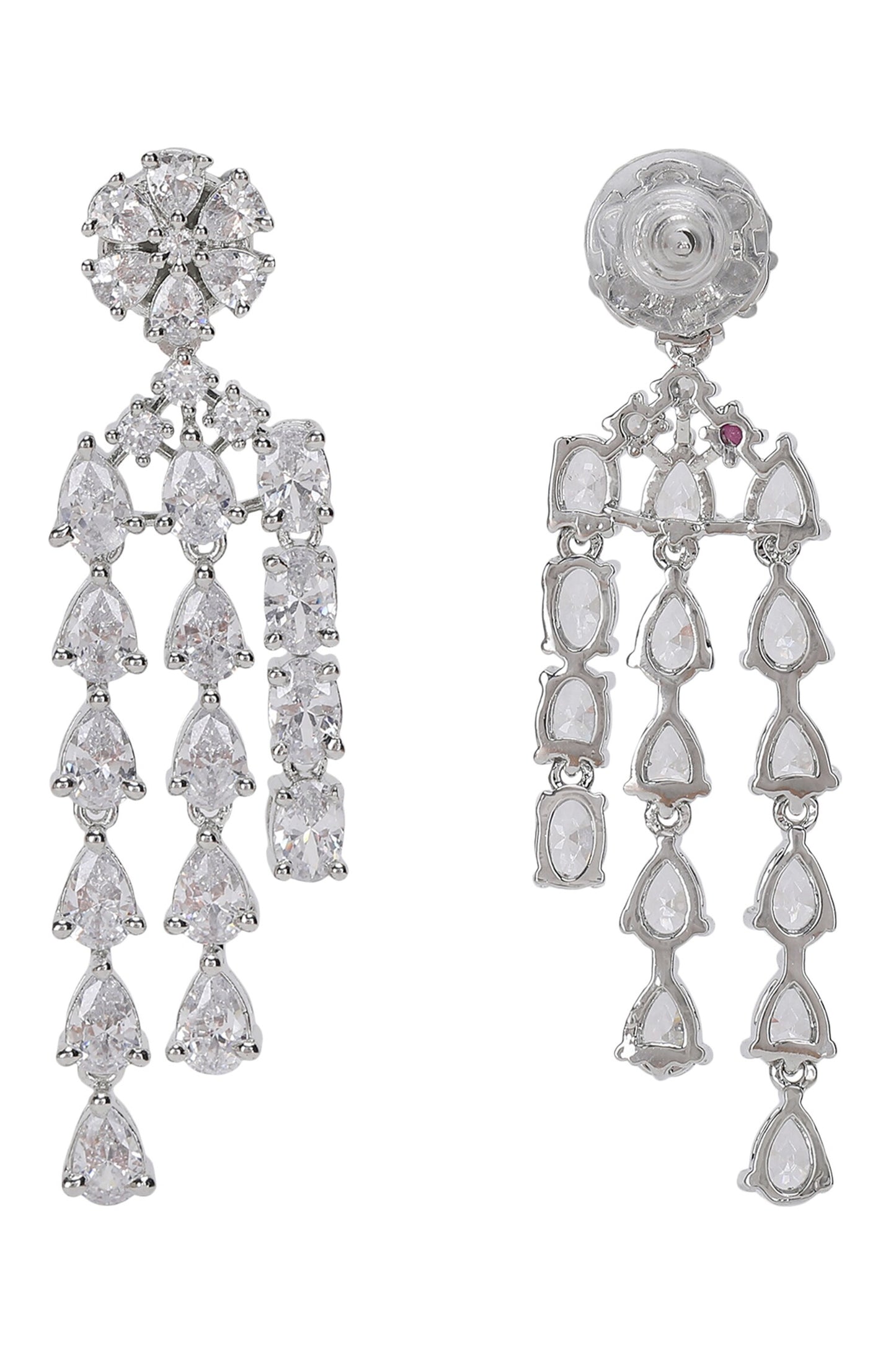 Silver Faux Diamond Necklace Set 