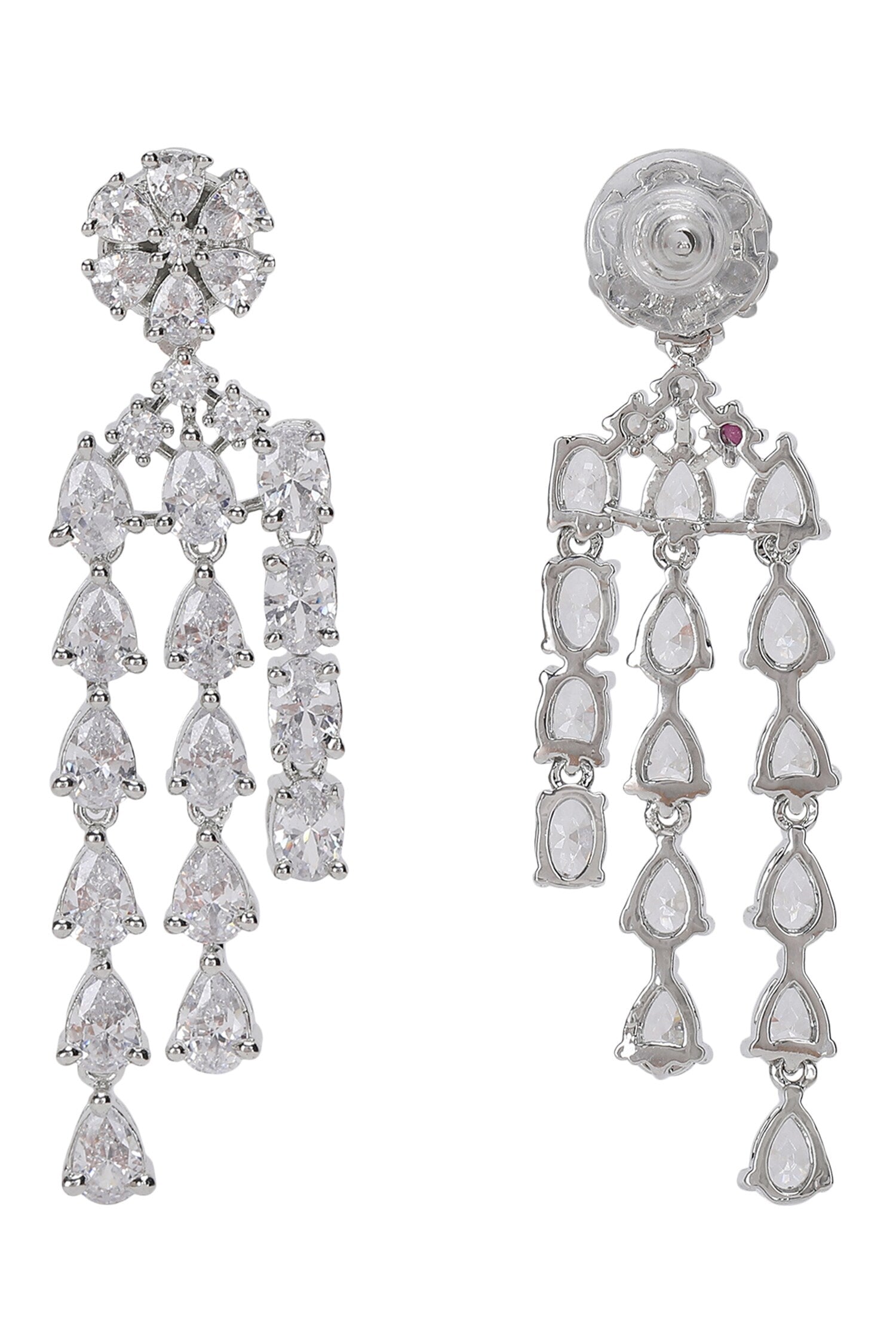 Silver Faux Diamond Necklace Set 