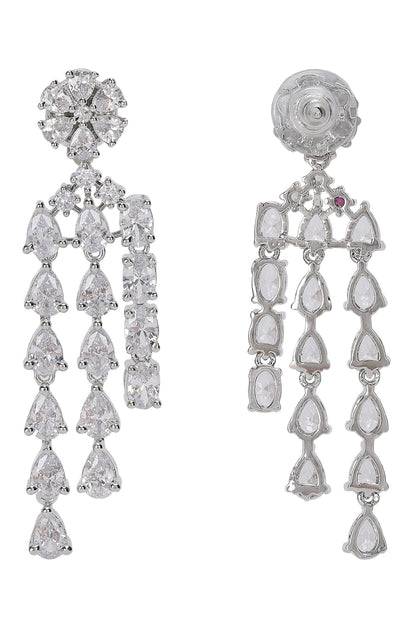 Silver Faux Diamond Necklace Set 