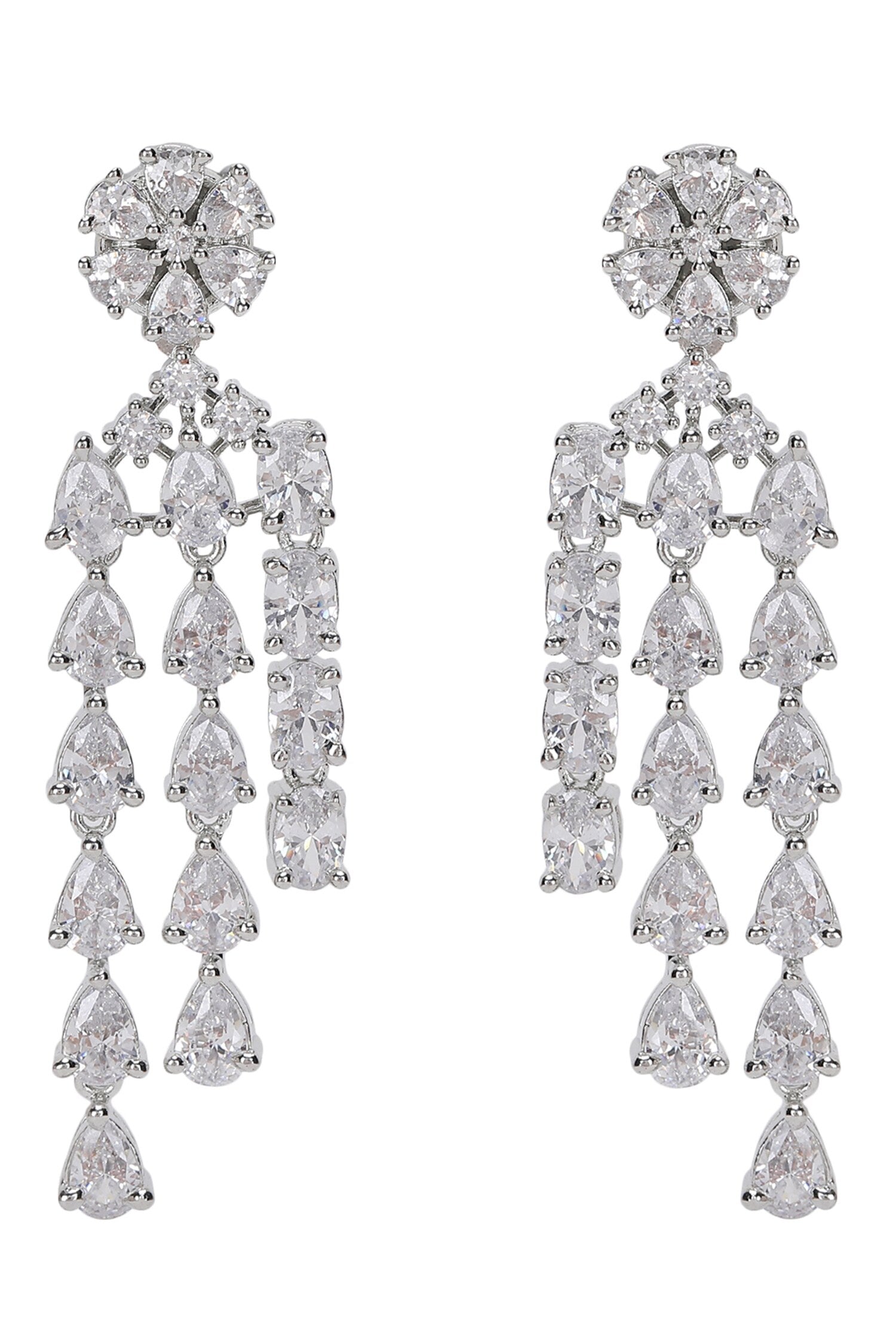 Silver Faux Diamond Necklace Set 