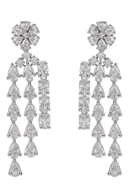 Silver Faux Diamond Necklace Set 